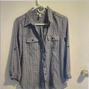 Stylish Black and White Geometric Women's Top